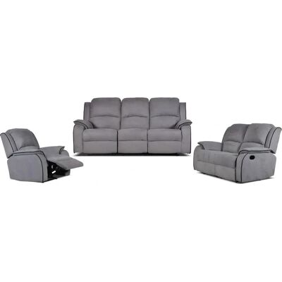 Vente-unique Ensemble Canapé et Fauteuil Relax en Microfibre - 3+2+1 Places - Publicité Vente-unique Ensemble Canapé et Fauteuil Relax en Microfibre - 3+2+1 Places - Publicité