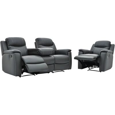 Venta-unica Evasion Ledersofa-Set - Grau Venta-unica Evasion Ledersofa-Set - Grau