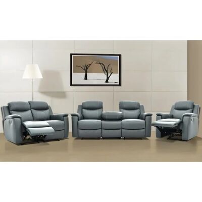 Venta-Unique Evasion Sofa-Set - Relax Leder Grau Anthrazit Venta-Unique Evasion Sofa-Set - Relax Leder Grau Anthrazit