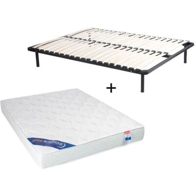 Dreamea - Set Materasso in schiuma + Rete a doghe - 140x190cm - Nero Dreamea - Set Materasso in schiuma + Rete a doghe - 140x190cm - Nero