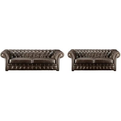 Vente-unique Canapé Chesterfield 3+2 en Cuir - Canapé - Publicité Vente-unique Canapé Chesterfield 3+2 en Cuir - Canapé - Publicité