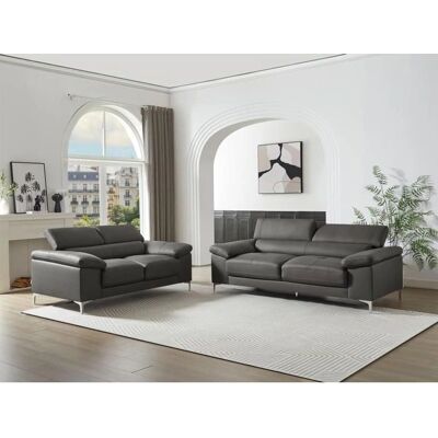 Linea Sofa Solange Leder 2-3-Sitzer Grau - Sofa Linea Sofa Solange Leder 2-3-Sitzer Grau - Sofa