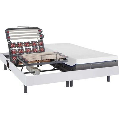 Lits électriques ajustables Dreamea avec matelas en mousse à mémoire - Blanc Lits électriques ajustables Dreamea avec matelas en mousse à mémoire - Blanc