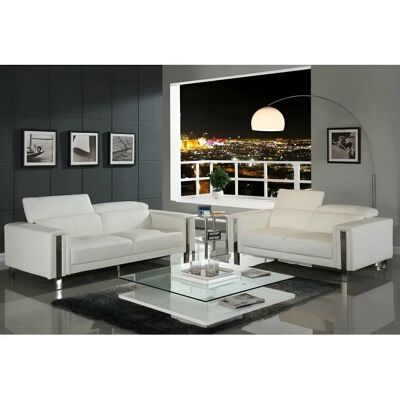 Ensemble Canapé Maroua Vente-Unique - Simili cuir, Blanc, 2 & 3 places - Publicité Ensemble Canapé Maroua Vente-Unique - Simili cuir, Blanc, 2 & 3 places - Publicité