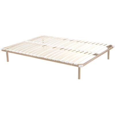 Cadre à lattes Ysmée 140x190cm Beige - Support moderne - Publicité Cadre à lattes Ysmée 140x190cm Beige - Support moderne - Publicité