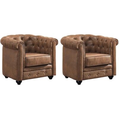Einzigartiges Chesterfield Mikrofaser Sessel - Vintage Stil Einzigartiges Chesterfield Mikrofaser Sessel - Vintage Stil
