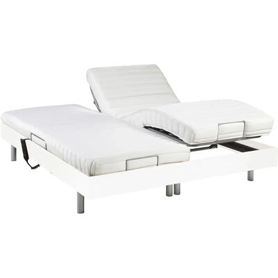 Letto regolabile elettrico Dreamea - Motore Okin - Bianco - 2x90x200cm Letto regolabile elettrico Dreamea - Motore Okin - Bianco - 2x90x200cm