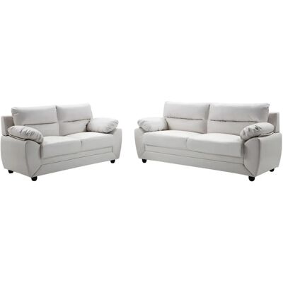 Vente-Unique Manoa Sofaset - Modernes Weißes Leder-Design Vente-Unique Manoa Sofaset - Modernes Weißes Leder-Design