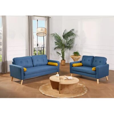Vente-unique Tatum Ensemble Canapé Bleu - Sofa Set - Publicité Vente-unique Tatum Ensemble Canapé Bleu - Sofa Set - Publicité