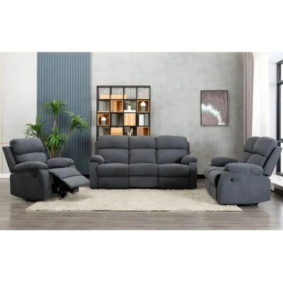 Vente-Unique TOLZANO Sofa-Set - Relax, Polyester, Manuell Vente-Unique TOLZANO Sofa-Set - Relax, Polyester, Manuell