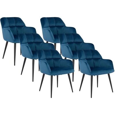 Vente-unique Chaise Pega Velours Bleu - Design Moderne Vente-unique Chaise Pega Velours Bleu - Design Moderne