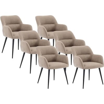 Vente-unique Heka Set di 6 Sedie Beige Vente-unique Heka Set di 6 Sedie Beige