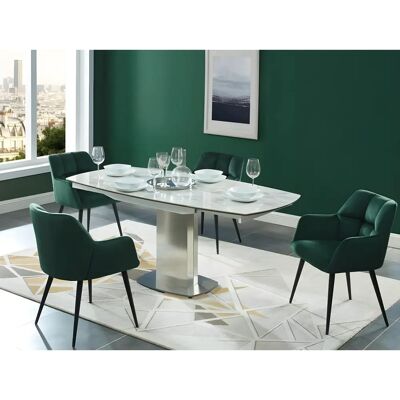 Vente-unique Pega 6 Chaises Velours et Métal - Vert Vente-unique Pega 6 Chaises Velours et Métal - Vert