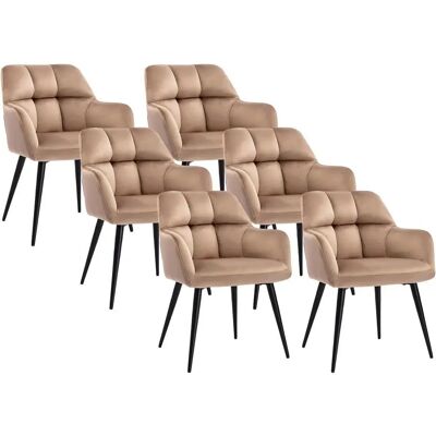 Chaises de salle à manger en velours beige Pega - Usage intérieur Chaises de salle à manger en velours beige Pega - Usage intérieur