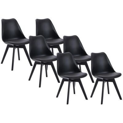 Vente-unique Set van 6 stoelen JODY - Zwart - Binnengebruik Vente-unique Set van 6 stoelen JODY - Zwart - Binnengebruik