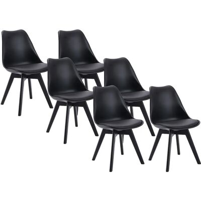 Vente-unique Ensemble de 6 chaises JODY - Noir - Usage intérieur - Publicité Vente-unique Ensemble de 6 chaises JODY - Noir - Usage intérieur - Publicité
