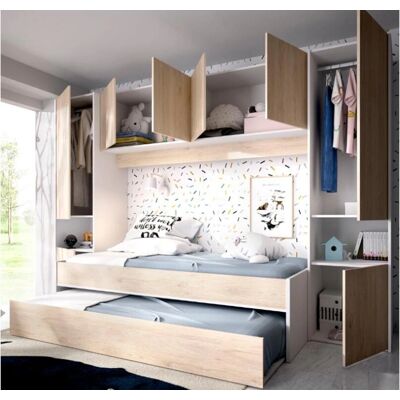 Letto Selena di Vente-unique con ripostiglio - Risparmio di spazio per la cameretta Letto Selena di Vente-unique con ripostiglio - Risparmio di spazio per la cameretta