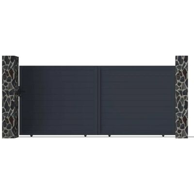 Expertland Aluminium Schiebetor - Anthrazitgrau - 392x173cm - Manuell/Elektrisch Expertland Aluminium Schiebetor - Anthrazitgrau - 392x173cm - Manuell/Elektrisch