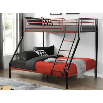 Litera Unique - Acier Moderne Rouge et Noir - 90/140cm Litera Unique - Acier Moderne Rouge et Noir - 90/140cm