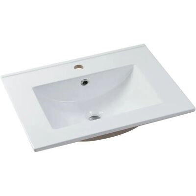 Vente-unique Ceramic Rectangular Built-In Sink - 61x46.5x17 cm Vente-unique Ceramic Rectangular Built-In Sink - 61x46.5x17 cm