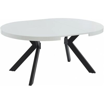Vente-unique Mesa de Jantar Extensível Branca/Preta - 4-8 Lugares Vente-unique Mesa de Jantar Extensível Branca/Preta - 4-8 Lugares