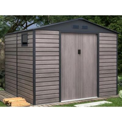 Caseta de Jardín Vente-Unique - 7,17 m² - Acero Gris - Puerta Doble - Diseño Moderno Caseta de Jardín Vente-Unique - 7,17 m² - Acero Gris - Puerta Doble - Diseño Moderno