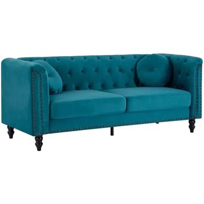 Vente-unique - Divano velluto Turner 3 posti - Stile Chesterfield Vente-unique - Divano velluto Turner 3 posti - Stile Chesterfield