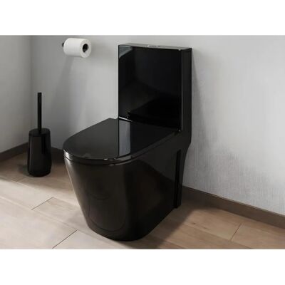 Vente-unique Czarna Ceramika WC - Nowoczesny Design - Nagilam Vente-unique Czarna Ceramika WC - Nowoczesny Design - Nagilam