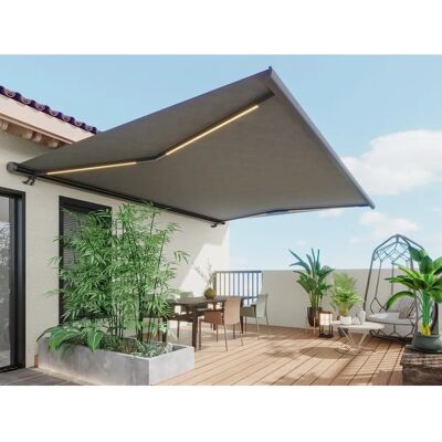 Vente-unique GALAXA Guarda-sol Retrátil Motorizado com LED - Produto Externo Vente-unique GALAXA Guarda-sol Retrátil Motorizado com LED - Produto Externo