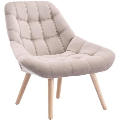 Fauteuil Velours Beige - Style Scandinave - 87x79x83 cm - Publicité Fauteuil Velours Beige - Style Scandinave - 87x79x83 cm - Publicité