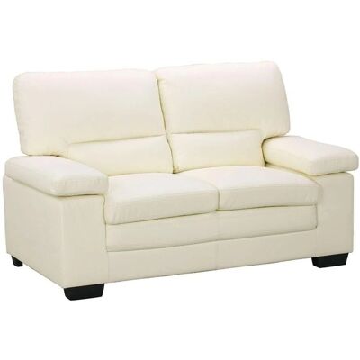Vente-unique Mimas Elfenbein Buffalo Leder 2-Sitzer Sofa - Sofa Vente-unique Mimas Elfenbein Buffalo Leder 2-Sitzer Sofa - Sofa