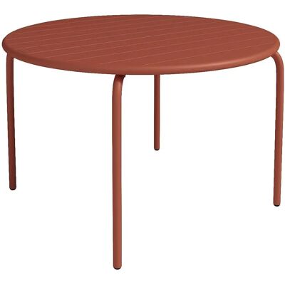 MYLIA Tuintafel - 110cm Diameter, Terracotta, Metaal, Buiten MYLIA Tuintafel - 110cm Diameter, Terracotta, Metaal, Buiten