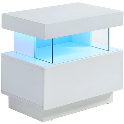 Table de nuit Fabio II - LEDs multicolores - MDF laqué - 57x39x52cm - Table de nuit - Publicité Table de nuit Fabio II - LEDs multicolores - MDF laqué - 57x39x52cm - Table de nuit - Publicité