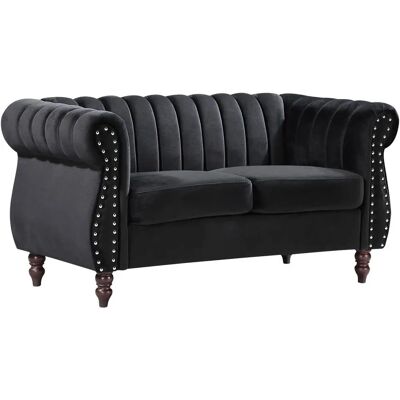 Canapé Velours Trumbo 2 Places - Chesterfield - Publicité Canapé Velours Trumbo 2 Places - Chesterfield - Publicité