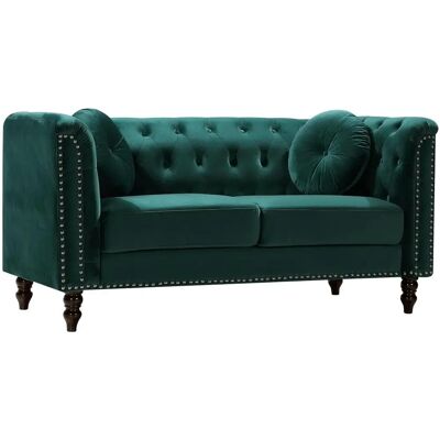 Venta-unica Chesterfield Samtsofa - 2-Sitzer Vintage Stil Venta-unica Chesterfield Samtsofa - 2-Sitzer Vintage Stil