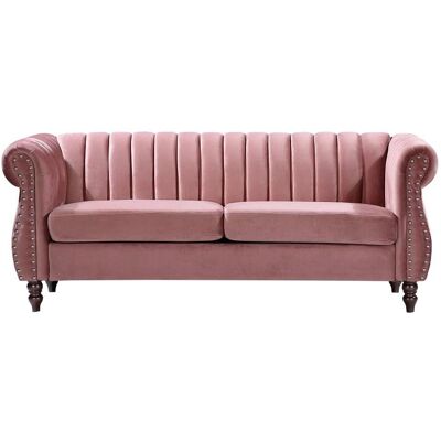Canapé Velours Trumbo 3 Places - Chesterfield - Publicité Canapé Velours Trumbo 3 Places - Chesterfield - Publicité