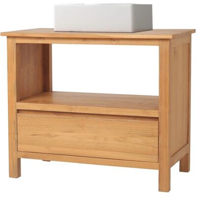 Unique Teak Bathroom Furniture - Natural Clear - 90cm Unique Teak Bathroom Furniture - Natural Clear - 90cm