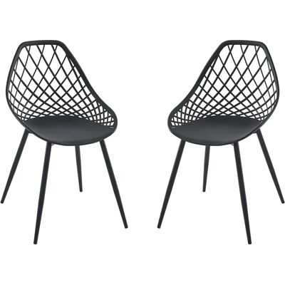 MYLIA Malaga Gartenstühle-Set - Schwarz - 54,5x49x84 cm MYLIA Malaga Gartenstühle-Set - Schwarz - 54,5x49x84 cm