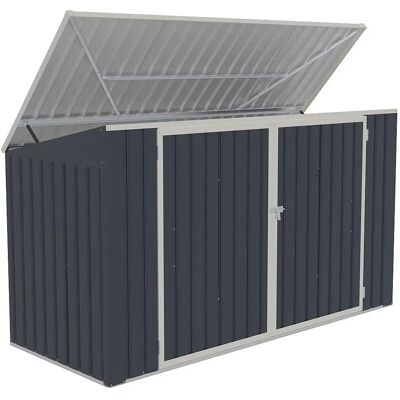 Expertland - Wiata na 3 galwanizowane stalowe kosze - 237x101x131 cm Expertland - Wiata na 3 galwanizowane stalowe kosze - 237x101x131 cm