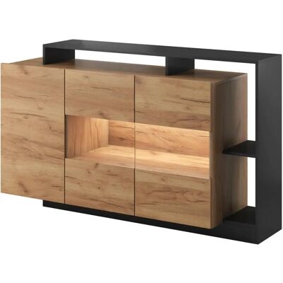 Credenza IDESIA - Moderno con 3 puertas, 3 estantes y LEDs Credenza IDESIA - Moderno con 3 puertas, 3 estantes y LEDs