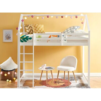 Vente-unique Witte Dennen-Houten Stapelbed - 90x190cm Vente-unique Witte Dennen-Houten Stapelbed - 90x190cm