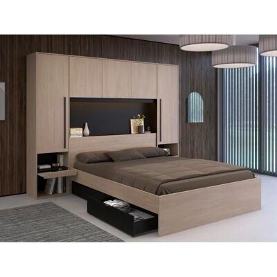 Vente-unique Velona Bett mit Stauraum und LED - Bett mit Schubladen & Regalen Vente-unique Velona Bett mit Stauraum und LED - Bett mit Schubladen & Regalen