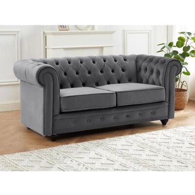 Sofá Chesterfield de Terciopelo 2 Plazas Sofá Chesterfield de Terciopelo 2 Plazas