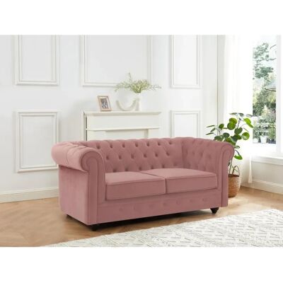 Vente-Unique Sofá Chesterfield de Terciopelo - 2 Plazas Vente-Unique Sofá Chesterfield de Terciopelo - 2 Plazas