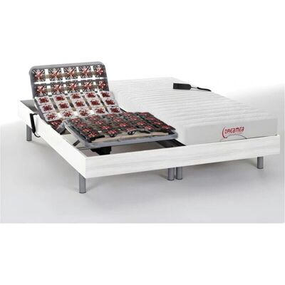 Lit électrique Dreamea avec matelas en latex - Blanc Lit électrique Dreamea avec matelas en latex - Blanc