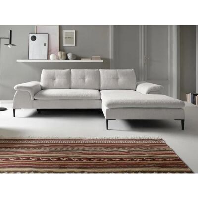 Vente-Unique Weißes Samt- und Bouclette-Schlafsofa - 4 Sitze Vente-Unique Weißes Samt- und Bouclette-Schlafsofa - 4 Sitze