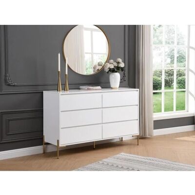 Pascal Morabito White 6-Drawer Art Deco Dresser - Dresser Pascal Morabito White 6-Drawer Art Deco Dresser - Dresser