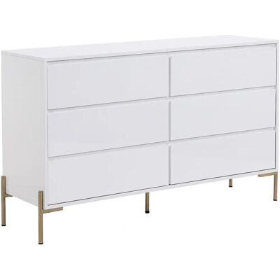 Pascal Morabito White 6-Drawer Art Deco Dresser - Dresser Pascal Morabito White 6-Drawer Art Deco Dresser - Dresser