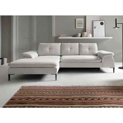 Vente-Unique Ecksofa Bett - Bouclette Weiß - 4 Sitze Vente-Unique Ecksofa Bett - Bouclette Weiß - 4 Sitze