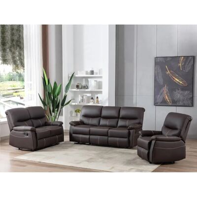 Vente-Unique Canby Canapés Marron - Relax 3+2+1 - Publicité Vente-Unique Canby Canapés Marron - Relax 3+2+1 - Publicité